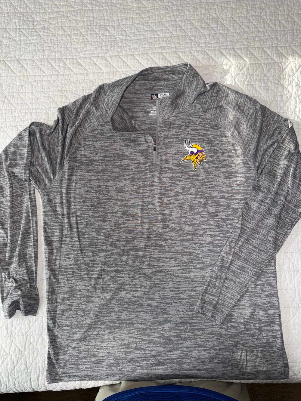 Minnesota Vikings Team Apparel Gray Marled Quarter-Zip